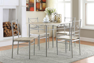 Anna Brushed Silver 5 Piece Dining Set