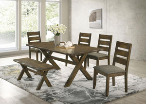 Alston Knotty Nutmeg 6pc Dining Set with bench