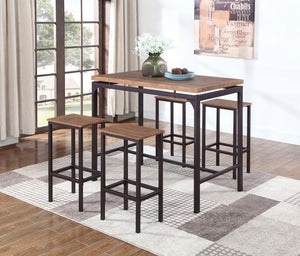 Santana Weathered Chestnut 5 Piece Counter Height Dining Set