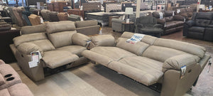 Costa Putty Power Reclining REAL LEATHER Sofa Group