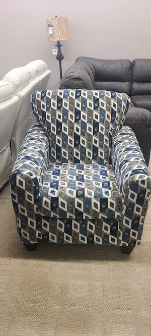 Cube Blue/Grey Accent Chair