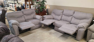 Power Play Waverly Nickel Reclining Sofa Group