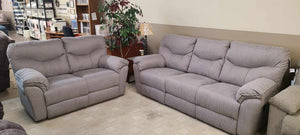 Power Play Waverly Nickel Reclining Sofa Group