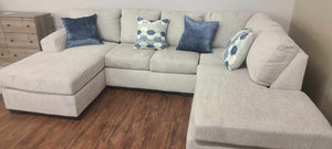 Herringbone Oatmeal Sectional (Non-Reclining)