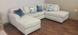 Herringbone Oatmeal Sectional (Non-Reclining)