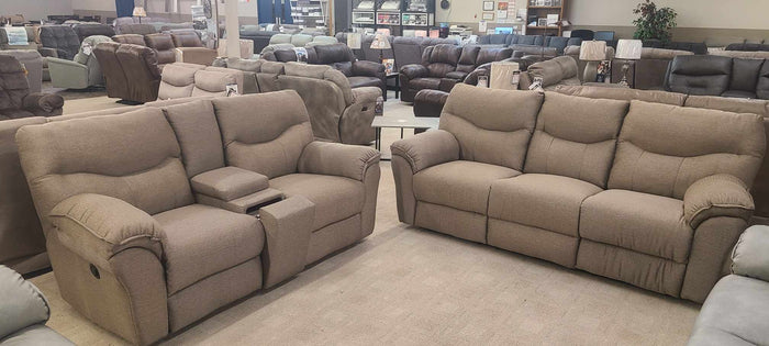 Power Play Runaway Khaki Reclining Sofa Group