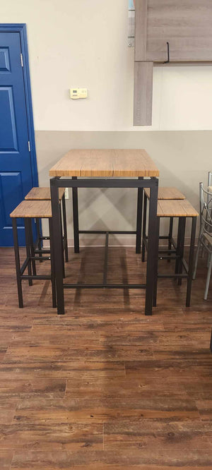 Santana Weathered Chestnut 5 Piece Counter Height Dining Set