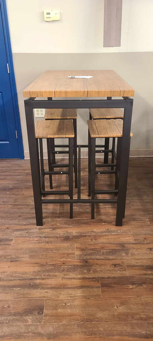 Santana Weathered Chestnut 5 Piece Counter Height Dining Set