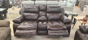 Positano Cocoa Leather Reclining Sofa Group