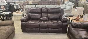 Positano Cocoa Leather Reclining Sofa Group