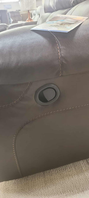 Positano Cocoa Leather Reclining Sofa Group