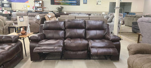 Positano Cocoa Leather Reclining Sofa Group