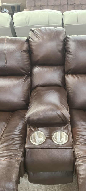 Positano Cocoa Leather Reclining Sofa Group