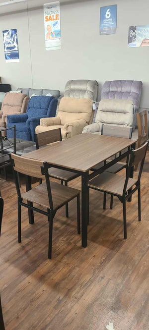 Lana Dark Borwn and Black 5 Piece Dining Set