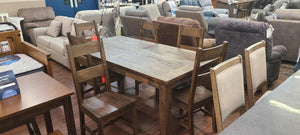 Coleman Rustic Golden Brown 7 Piece Dining Set