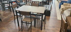 Lana Dark Borwn and Black 5 Piece Dining Set