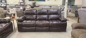Positano Cocoa Leather Reclining Sofa Group