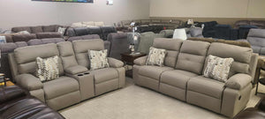 Porschia Taupe Reclining Sofa Group
