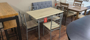 Anna Brushed Silver 5 Piece Dining Set
