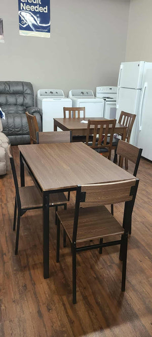 Lana Dark Borwn and Black 5 Piece Dining Set
