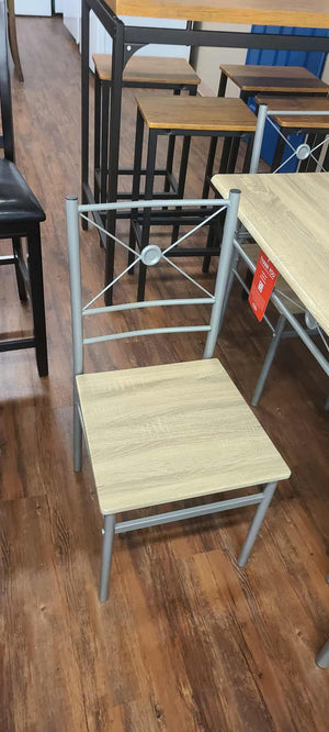 Anna Brushed Silver 5 Piece Dining Set