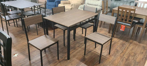 Lana Dark Borwn and Black 5 Piece Dining Set