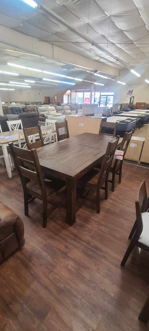 Coleman Rustic Golden Brown 7 Piece Dining Set