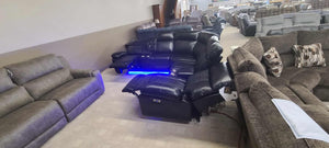 Black LED Power Reclining Sectional