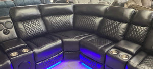 Black LED Power Reclining Sectional
