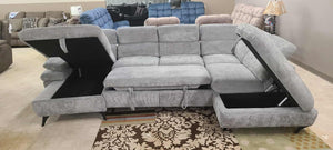 Light Grey Sectional Sleeper (Non-Reclining)_