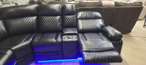 Black LED Power Reclining Sectional