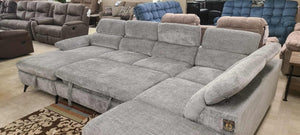 Light Grey Sectional Sleeper (Non-Reclining)_