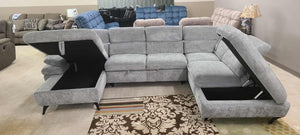 Light Grey Sectional Sleeper (Non-Reclining)_