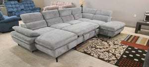 Light Grey Sectional Sleeper (Non-Reclining)_
