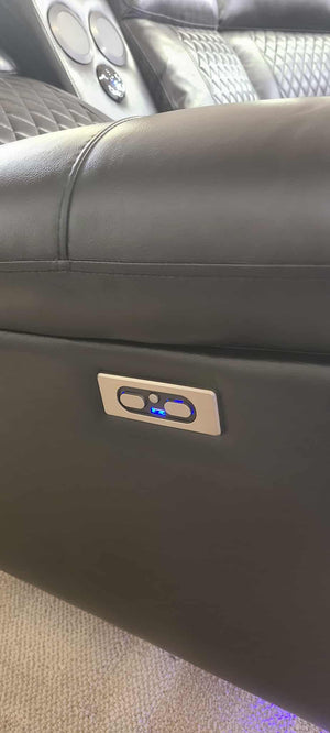 Black LED Power Reclining Sectional
