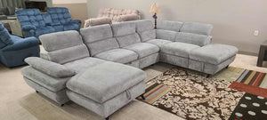 Light Grey Sectional Sleeper (Non-Reclining)_