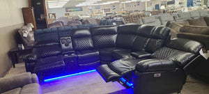 Black LED Power Reclining Sectional