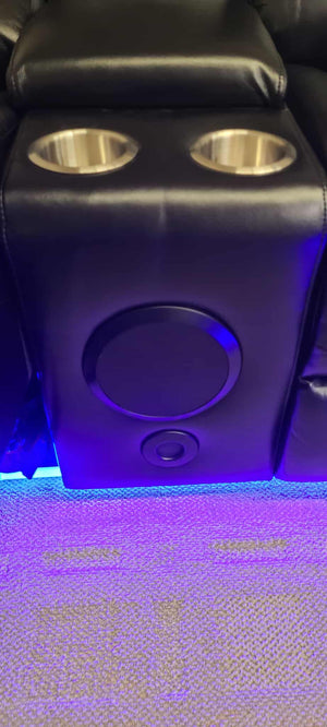 Black LED Power Reclining Sectional