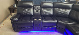 Black LED Power Reclining Sectional