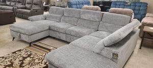 Light Grey Sectional Sleeper (Non-Reclining)_