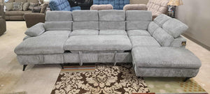 Light Grey Sectional Sleeper (Non-Reclining)_