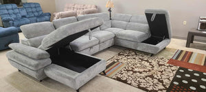 Light Grey Sectional Sleeper (Non-Reclining)_