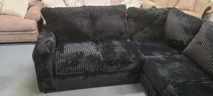 Corduroy Black Sectional (Non-Reclining)