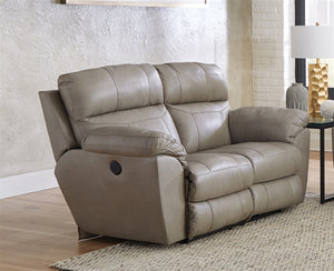 Costa Putty Power Reclining REAL LEATHER Sofa Group