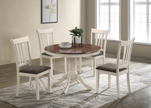 White Round 5 Piece Dining Set