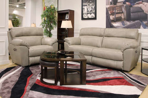 Costa Putty Power Reclining REAL LEATHER Sofa Group