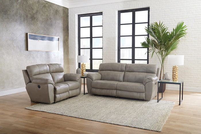 Costa Putty Power Reclining REAL LEATHER Sofa Group