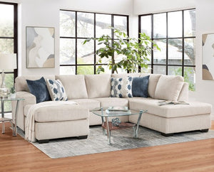 Herringbone Oatmeal Sectional (Non-Reclining)
