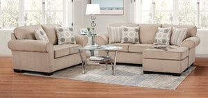 Farmington-Burlap Sofa Group with Chaise (Non-Reclining)