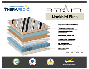 Bravura Black Bird Plush Mattress by Therapedic